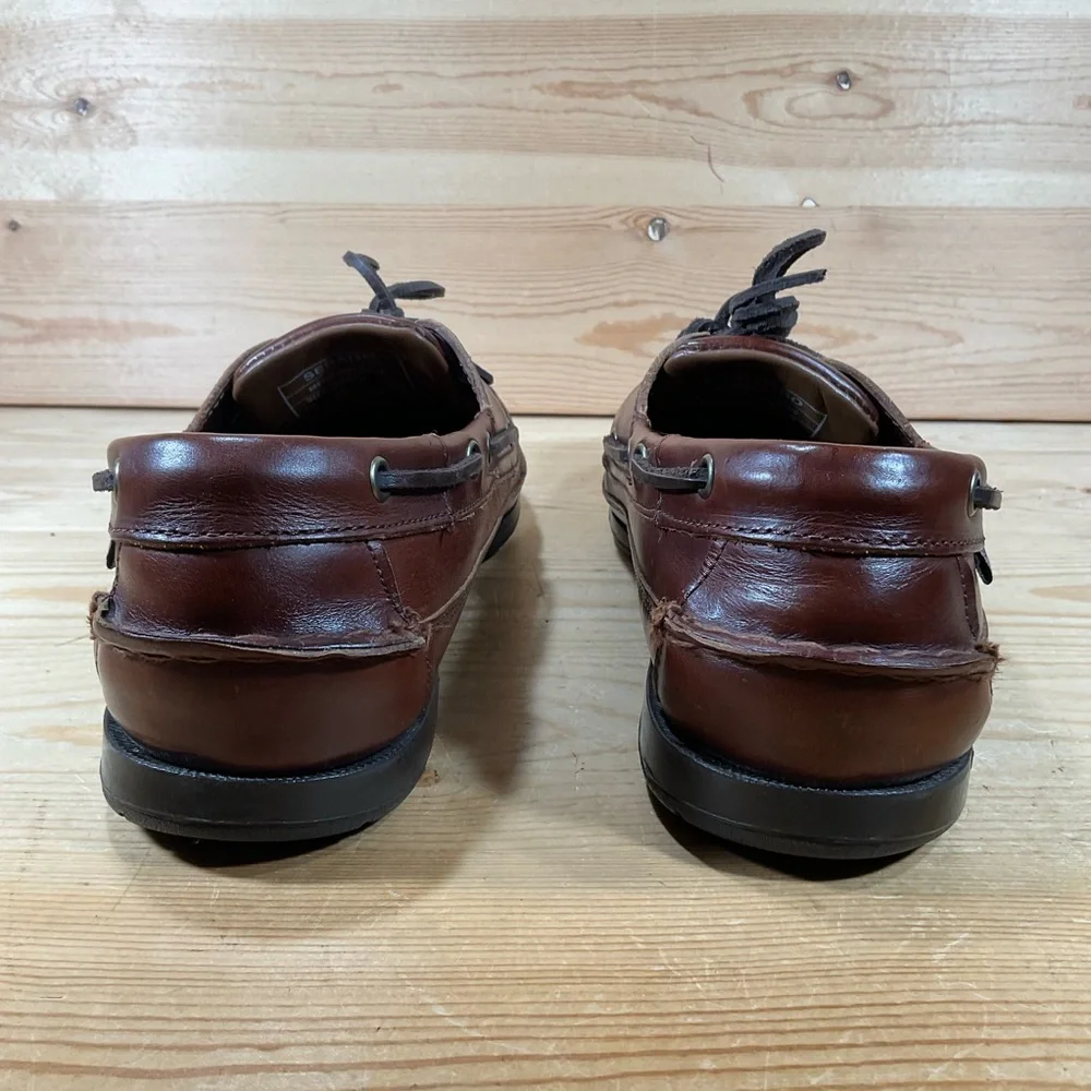 Sebago Docksides Schooner Boat Shoes Men’s 10.5 WIDE Brown Leather Moc 7000GD0